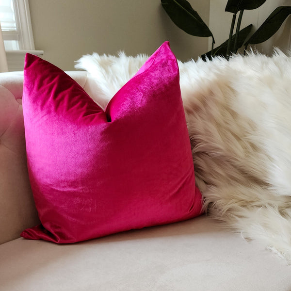 Pink Velvet Decorative Pillow Cover 22 X22 Royale One