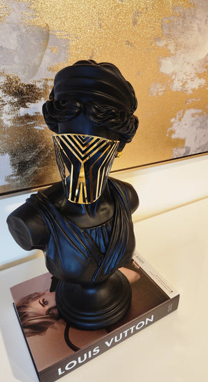 Bust Woman In Mask Figurine Statue