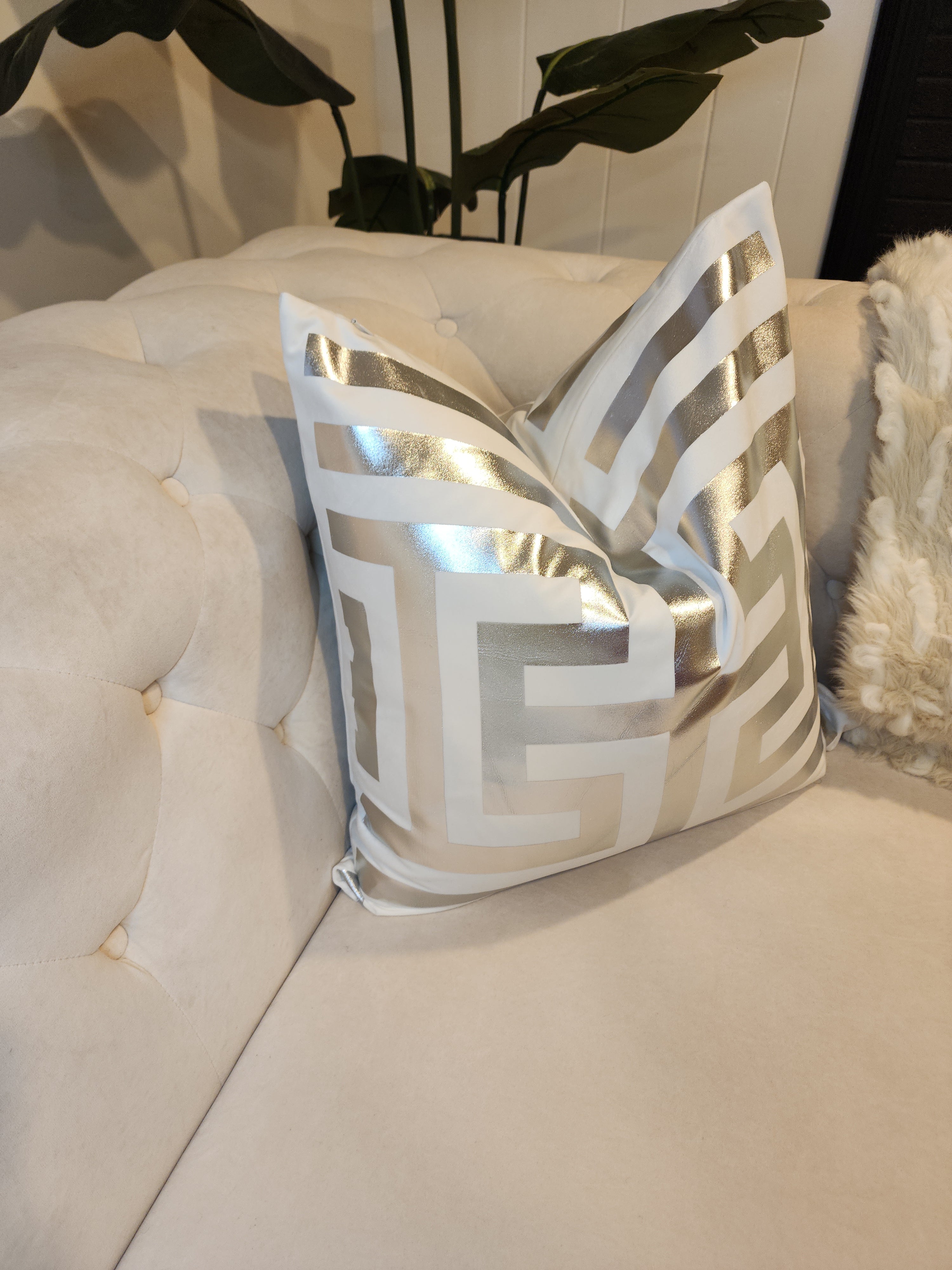 Maze Gold/Silver Metallic Pillow Covers 24 x 24
