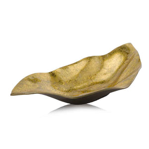 18" Gold Modern Wavy Aluminum Centerpiece Bowl-2