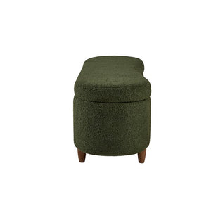 Bailey Boucle Flip Top Storage Bench Green