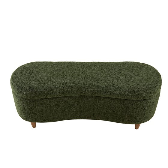 Bailey Boucle Flip Top Storage Bench Green