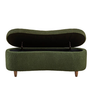 Bailey Boucle Flip Top Storage Bench Green