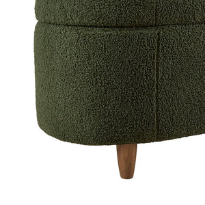 Bailey Boucle Flip Top Storage Bench Green