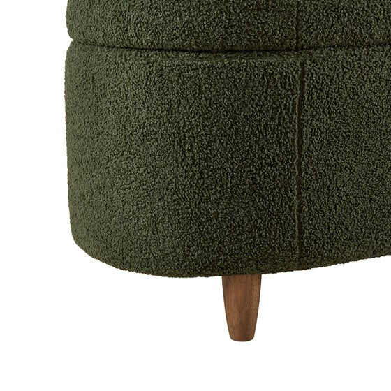 Bailey Boucle Flip Top Storage Bench Green