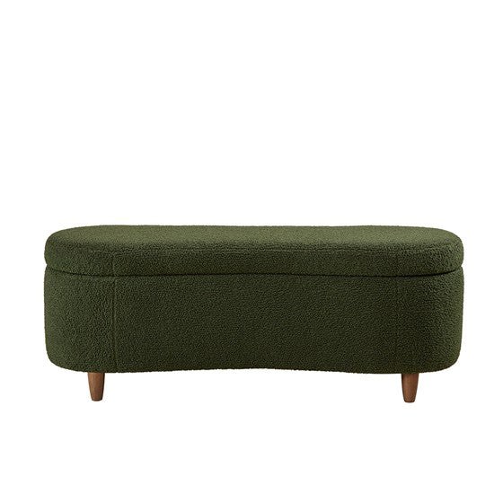 Bailey Boucle Flip Top Storage Bench Green