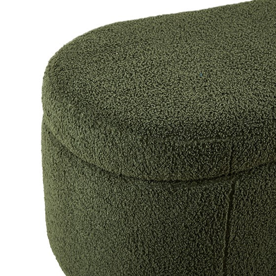 Bailey Boucle Flip Top Storage Bench Green