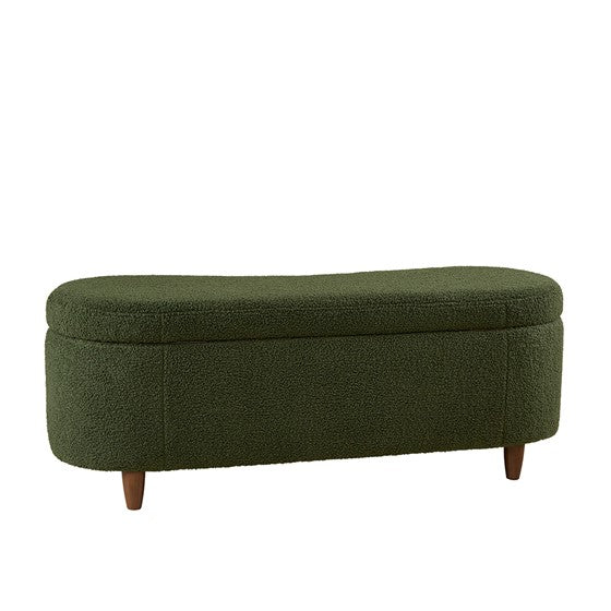 Bailey Boucle Flip Top Storage Bench Green