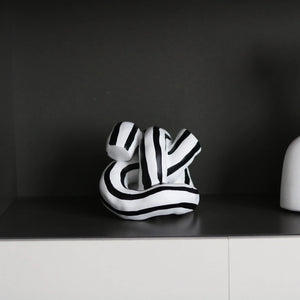 Black And White Striped Knotted Resin Ornaments