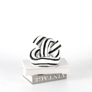 Black And White Striped Knotted Resin Ornaments