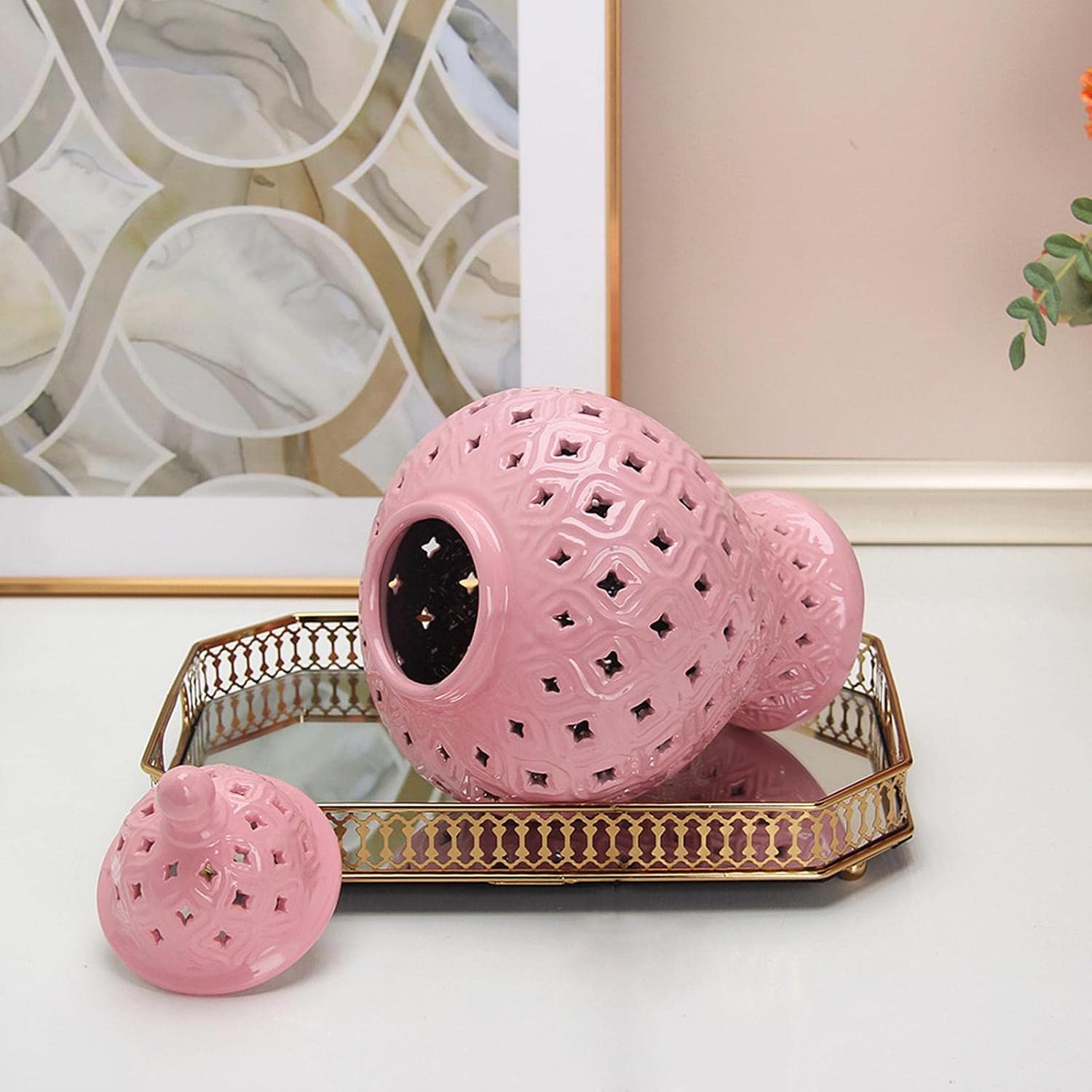 Ceramic Vase Storage Organizer Flower Holder Porcelain Ginger Jar