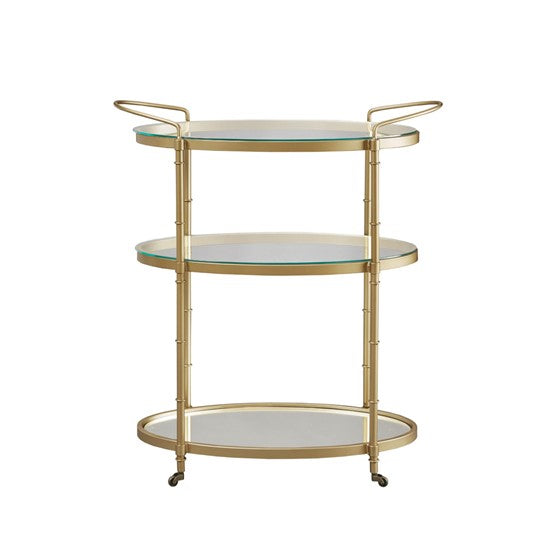 Classic Gold Framed 3-Tier Bar Cart