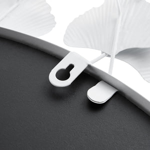 Eden White Gingko Leaf Round Wall Mirror