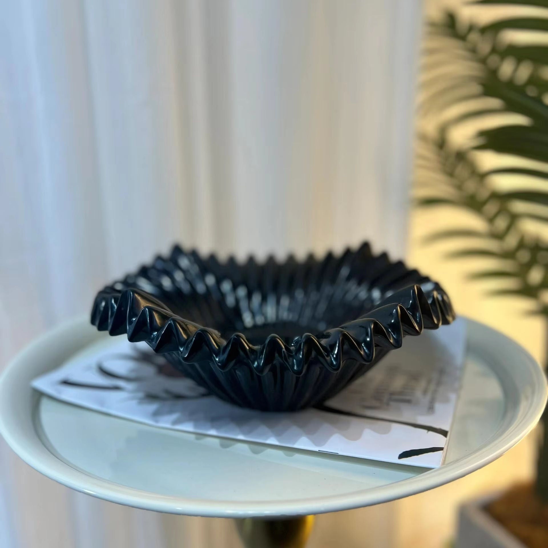 Elegant Kitchen Black Marble Cutlery Bowl