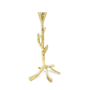 Gold Branch Design Set of 2 Taper Candle Holders