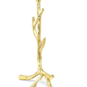 Gold Branch Design Set of 2 Taper Candle Holders