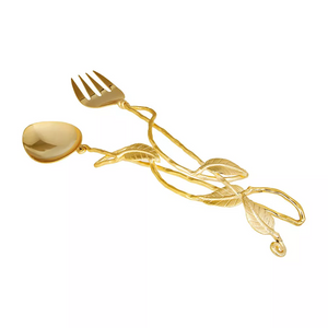 Gold Leaf Salad Servers Set of Two