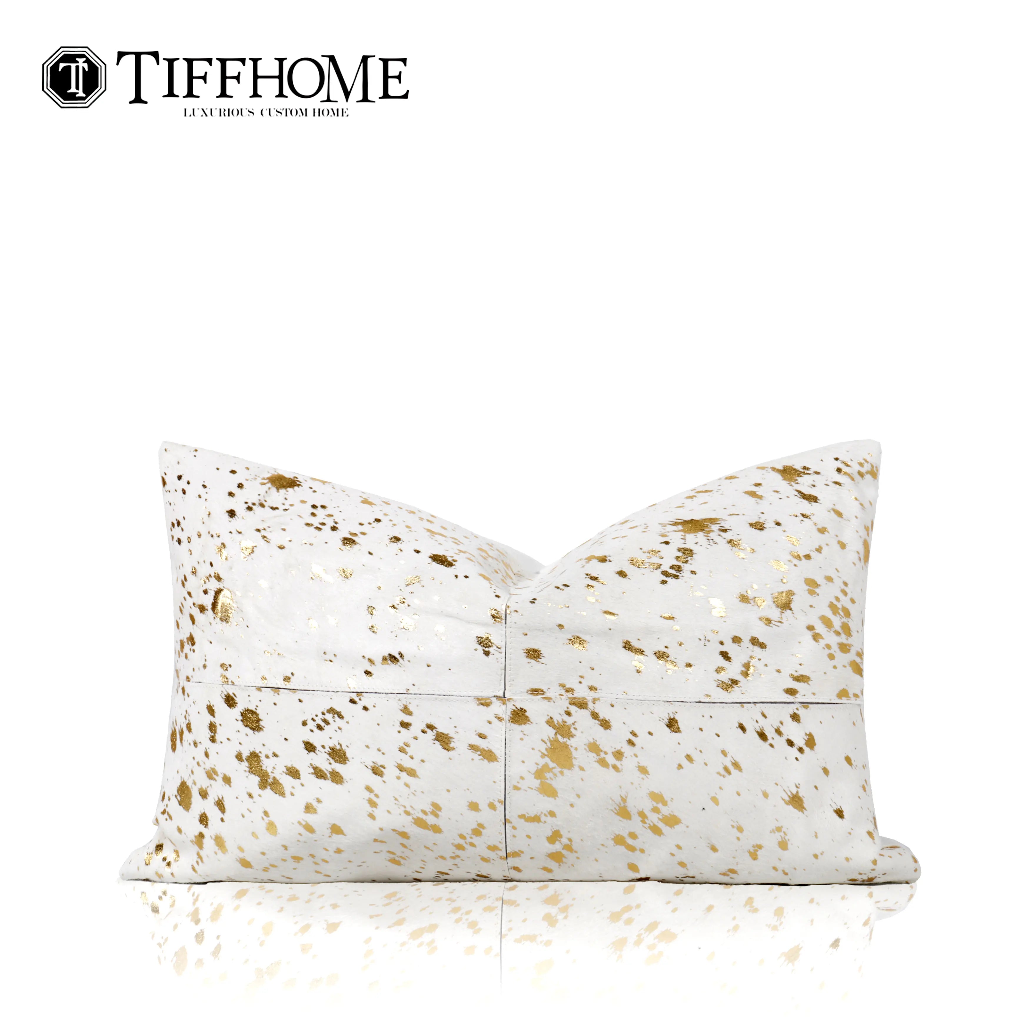 30 x 50 White Horsehair Throw Pillow High Quality Gold Stamping Removable Cover Wholesale Portable and Comfy