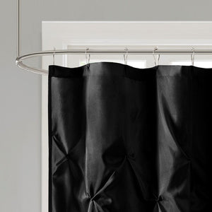 Laurel Tufted Semi-Sheer Shower Curtain Black
