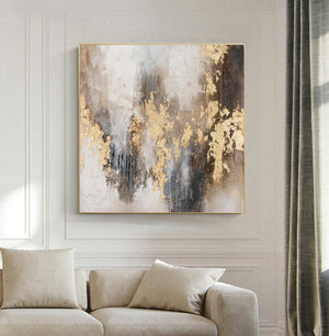 Luxury Gold Abstract Hand Painted Wall Art Canvas