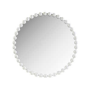 Madison Park Signature Beaded Round White Framed Wall Mirror