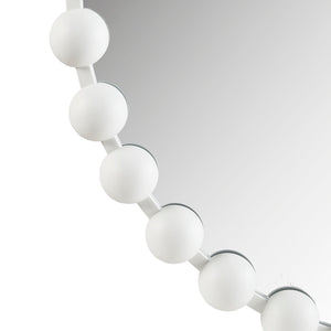 Madison Park Signature Beaded Round White Framed Wall Mirror