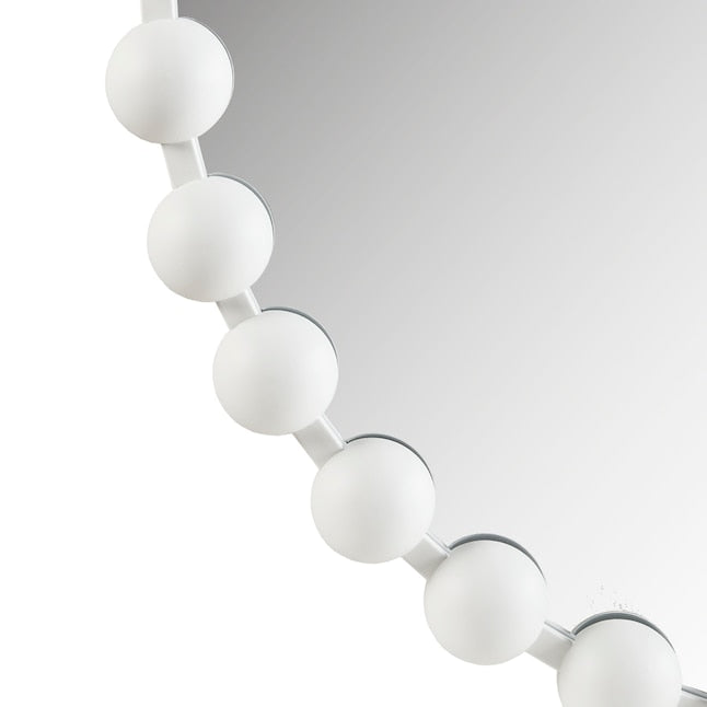 Madison Park Signature Beaded Round White Framed Wall Mirror