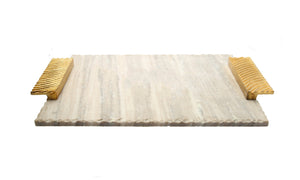 Marble Tray with Gold Embossed Handles