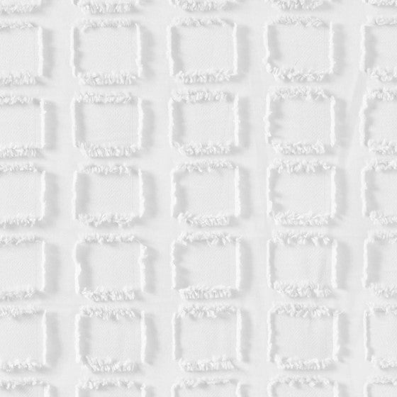Metro Woven Clipped Solid Shower Curtain White