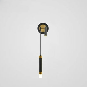 Modern Long Black LED Wall Lamp with Rotating Spotlight
