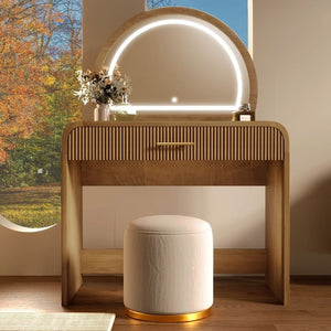 Multi-functional Modern Vanity Table with Touch Screen Mirror