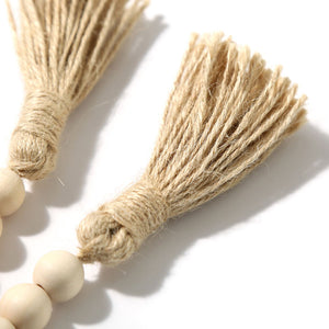 Natural Wood Tassels Bead Garland