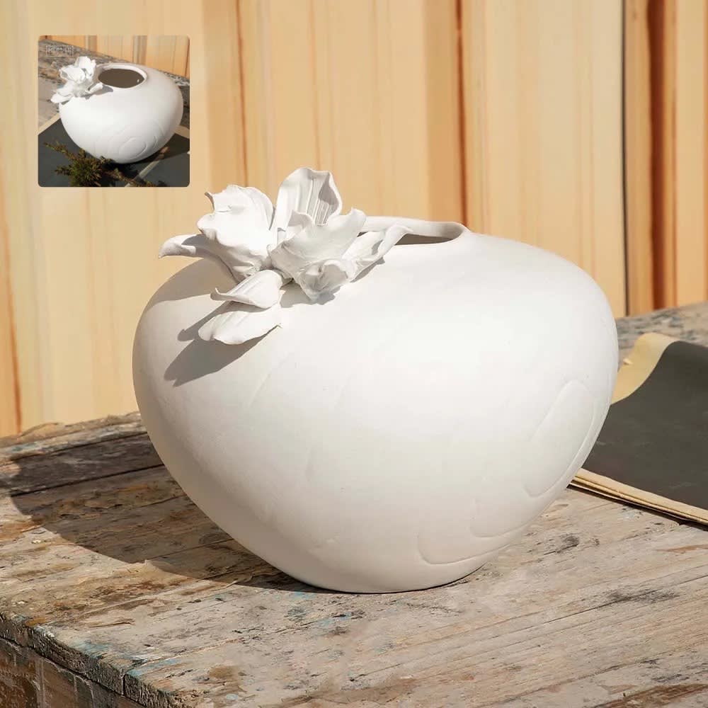 Ceramic white vase
