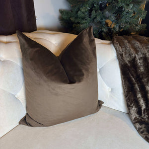 Velvet Chocolate Brown Pillow Cover