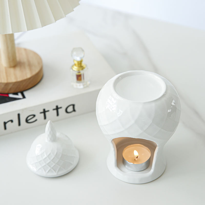White Ceramic Ginger Jar Inspired Wax Melt Oil Burner