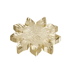 Set Of 4 Gold Sunflower Shaped Coasters