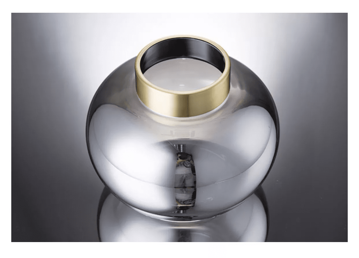 Plated Nickel Color Gold ring Glass Vase.