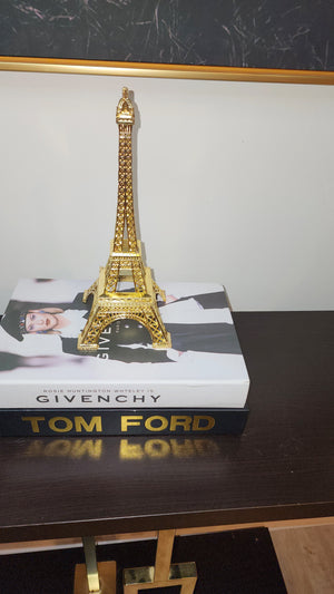 Eiffel Tower Gold Statue on books