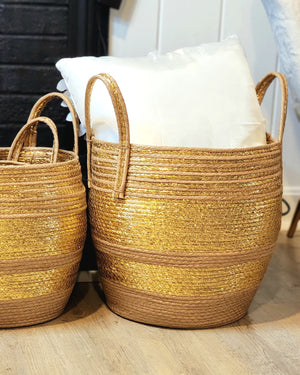 Eco-friendly paper rope basket perfect for organizing household items
