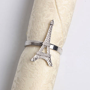 Eiffel Tower Napkin Ring Holder with white color shown