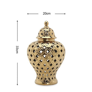 Distinctive gold ginger jar for a touch of sophistication