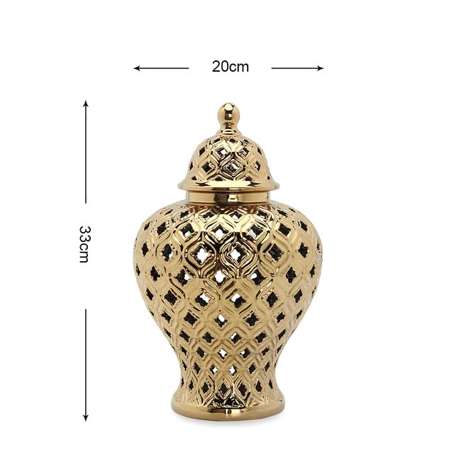 Distinctive gold ginger jar for a touch of sophistication