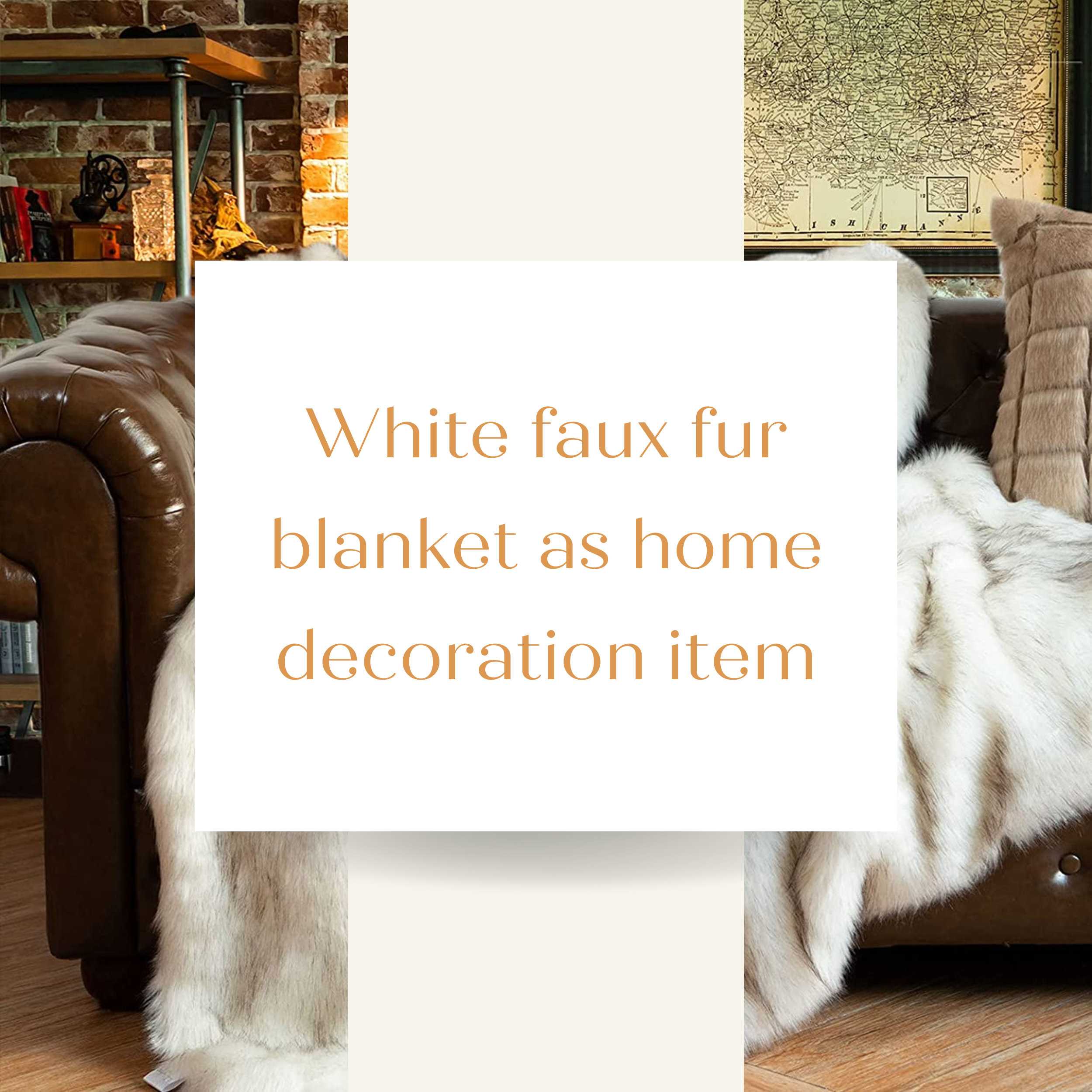 white faux fur blanket throw