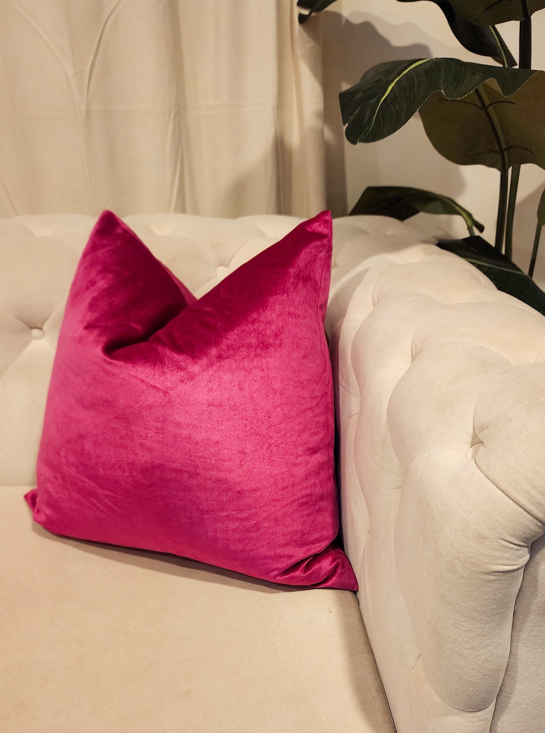 Pink velvet pillow