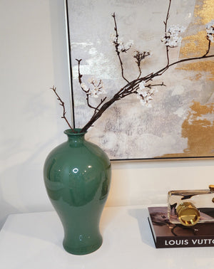Olive Curvy Ceramic vase