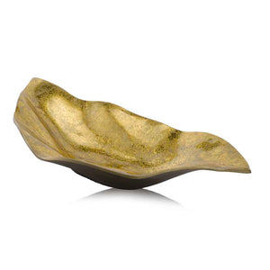18" Gold Modern Wavy Aluminum Centerpiece Bowl-1