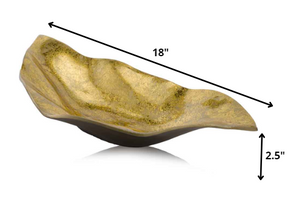 18" Gold Modern Wavy Aluminum Centerpiece Bowl-7