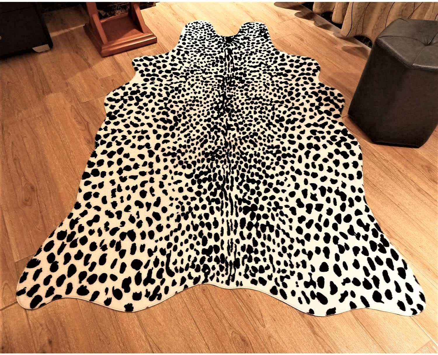 Faux Leopard Rug, cheetah print rug, with gold color