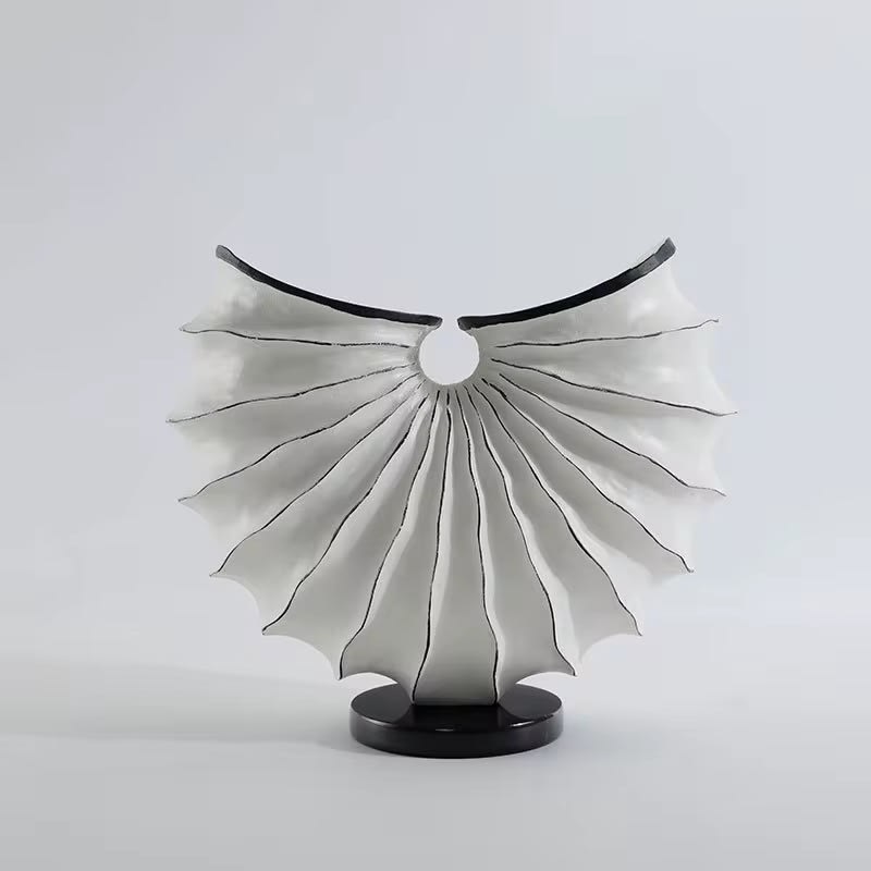 Abstract Fan Shaped Metal Sculpture