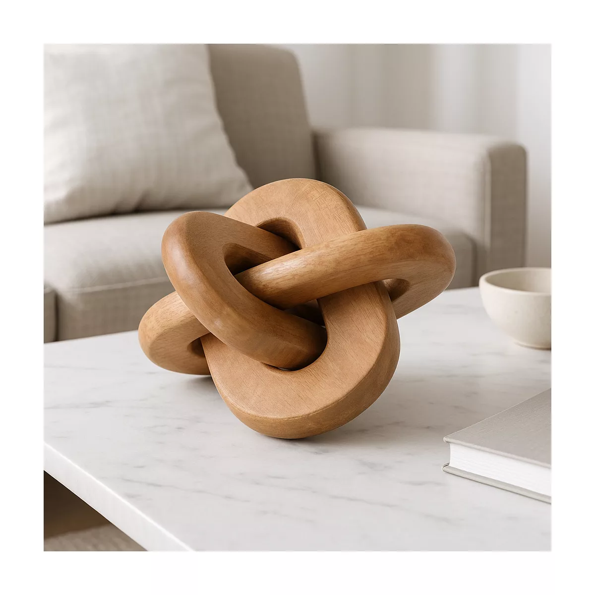 Abstract Home Decor Sculpture – Modern Knot Ornament for Living Room & Bathroom